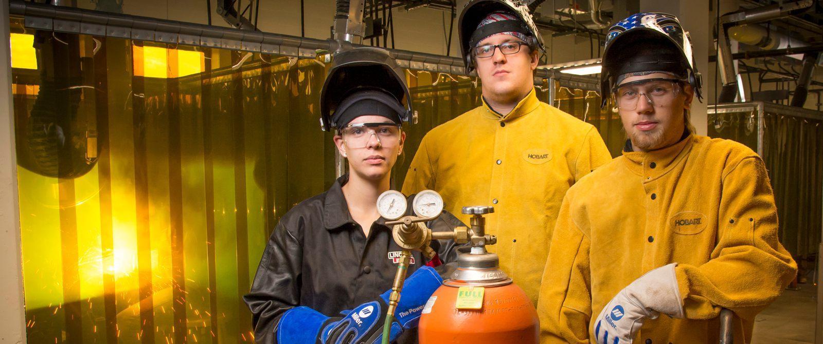 Photo of welding students