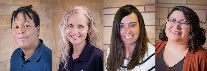 photo of four staff members who make up the SCC Admissions team.