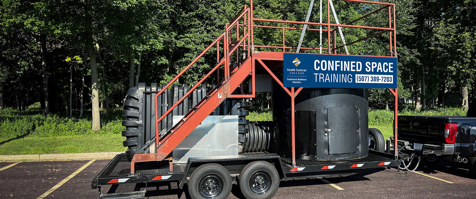 SCC's Confined Space Simulator mounted on a trailer ready for training at your location or ours.