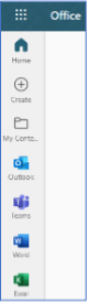 screenshot of Microsoft 365 App menu icons where access to Outlook is located